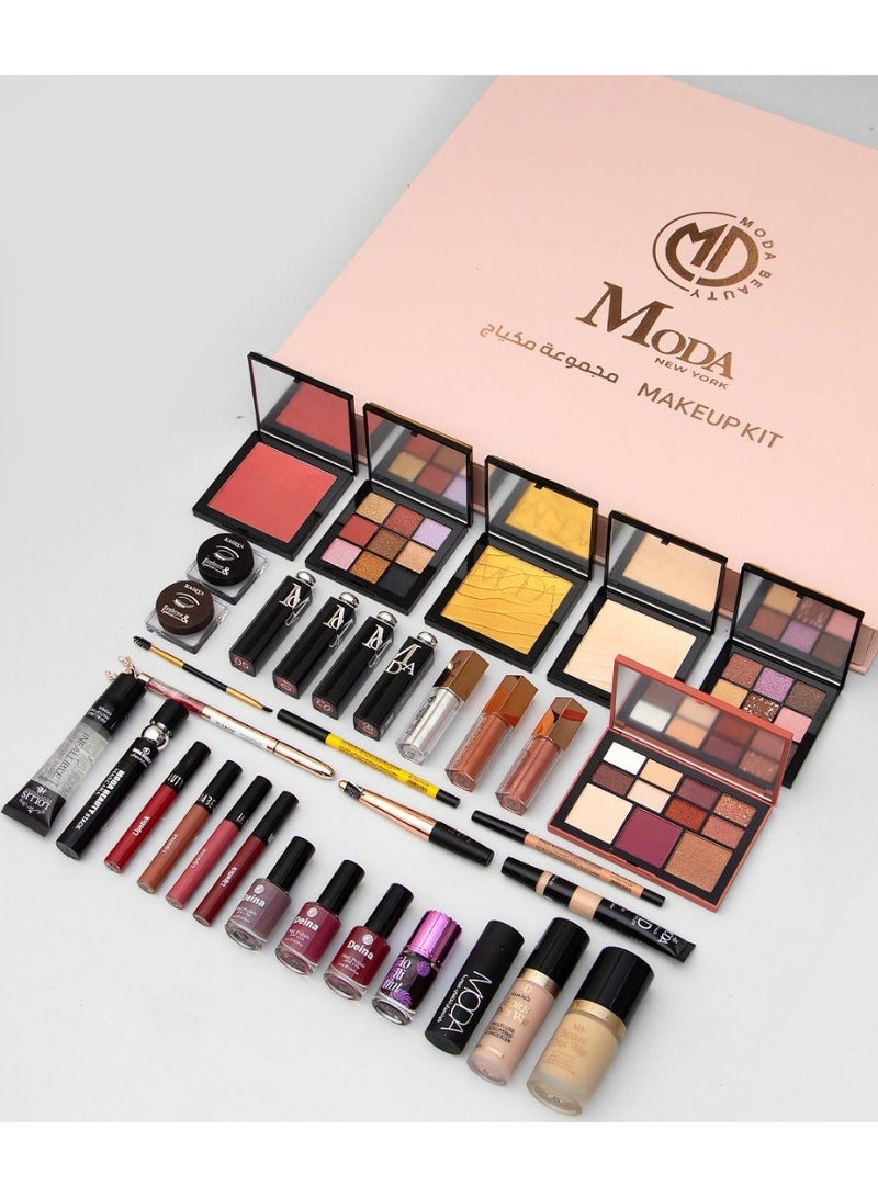 MODAO The new Moda Pink Rose box – 34 luxurious and beautiful pieces in one box. Enjoy a complete makeup experience that combines elegance, versatility, and high quality with the new Rose Moda Beauty box. - Image 3